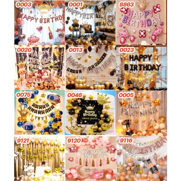 ลูกโป่งวันเกิดเซ็ตใหญ่ Happy Birthday ตกแต่งงานวันเกิด พร้อมที่สูบลมและกาวติดลูกโป่ง 🎉🎈