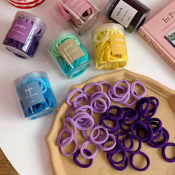 ยางรัดผมผู้หญิง ไร้รอยต่อ ยางมัดผมสีพื้น นุ่ม ยืดหยุ่นดี ไม่ดึงรั้งเส้นผม