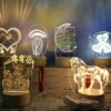 โคมไฟตั้งโต๊ะ3D ไฟLED 3สี โคมไฟ อะคริลิค ตกแต่งห้องนอน กล่องของขวัญ ของขวัญวันเกิด ของชำร่วย ปีใหม่