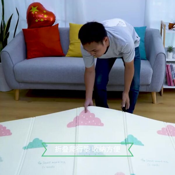 เสื่อรองคลาน XPE สำหรับเด็ก หนา นุ่ม พับได้ พิมพ์ลาย 2 ด้าน เหมาะใช้ในบ้าน ปลอดสารอันตราย