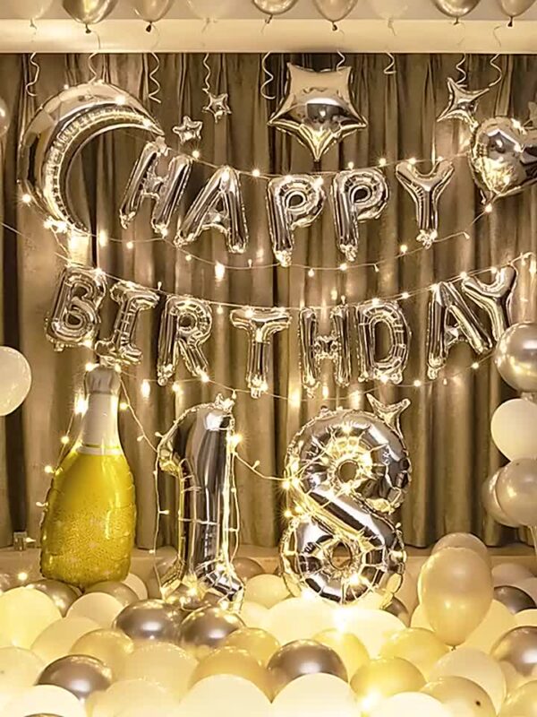 ลูกโป่งวันเกิดเซ็ตใหญ่ Happy Birthday ตกแต่งงานวันเกิด พร้อมที่สูบลมและกาวติดลูกโป่ง 🎉🎈