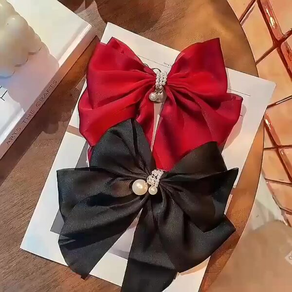 กิ๊บโบว์ผ้าติดผมประดับมุก สไตล์เกาหลี ขนาดใหญ่ สวยสะกดทุกสายตา