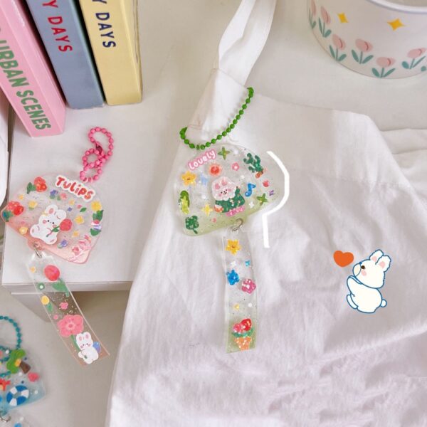 ป้ายชื่ออะคริลิค DIY ลายการ์ตูน พร้อมสติกเกอร์ไดคัท ตกแต่งเป็นพวงกุญแจสวยไม่ซ้ำ