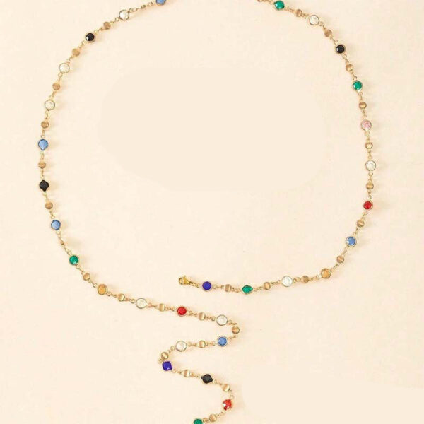 สร้อยคอคริสตัลหลากสี โลหะผสมคุณภาพสูง เครื่องประดับสำหรับผู้หญิง ของขวัญสุดหรู