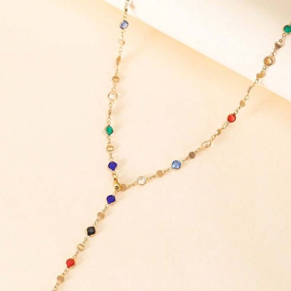 สร้อยคอคริสตัลหลากสี โลหะผสมคุณภาพสูง เครื่องประดับสำหรับผู้หญิง ของขวัญสุดหรู