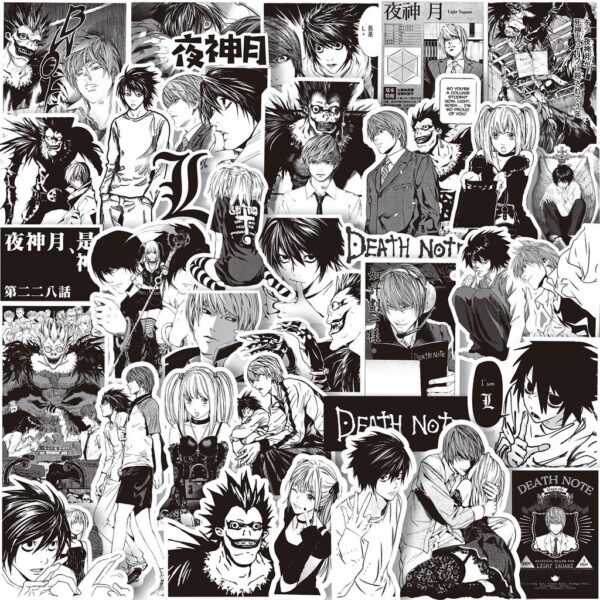 64Pcs/Set ❉ Death Note . Classical Black & White Series 02 Stickers ❉ DIY Fashion Decals Doodle Stickers
