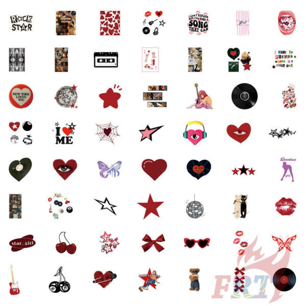 ❉ Downtown Y2K Girls Art Series 02 Stickers ❉ 50Pcs/Set Fashion DIY Waterproof Decals Doodle Stickers