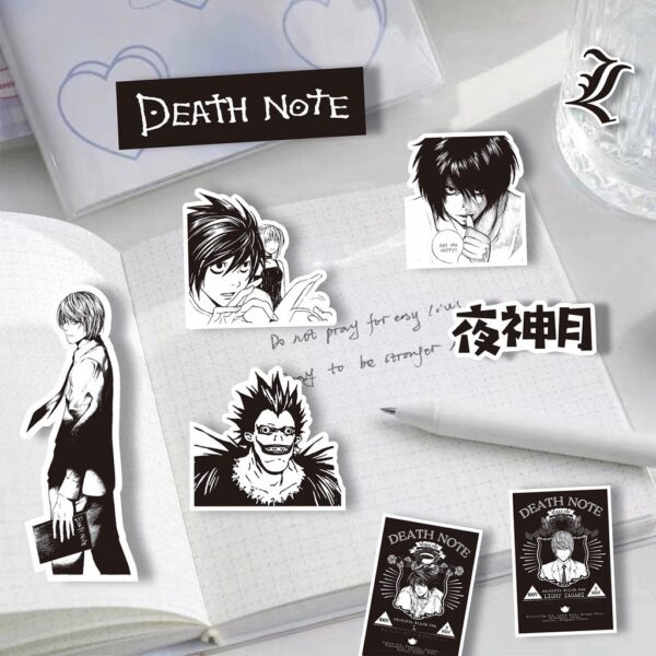 64Pcs/Set ❉ Death Note . Classical Black & White Series 02 Stickers ❉ DIY Fashion Decals Doodle Stickers