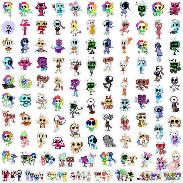 110Pcs/Set ★★★ Dandy's World Q-1 Mini Diary Manual Stickers ★★★ DIY Fashion Scrapbooks Album Decor Decals Stickers（Size：