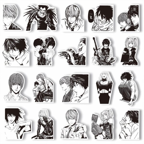 64Pcs/Set ❉ Death Note . Classical Black & White Series 02 Stickers ❉ DIY Fashion Decals Doodle Stickers