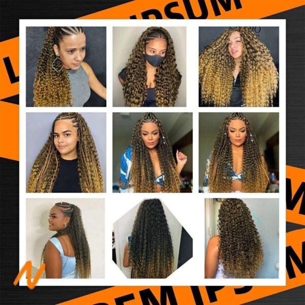 ผมถัก Afro Curly ลอนลึก ดัดสวยธรรมชาติ ต่อผมสังเคราะห์ 22 นิ้ว สไตล์อเมริกันสุดฮิต