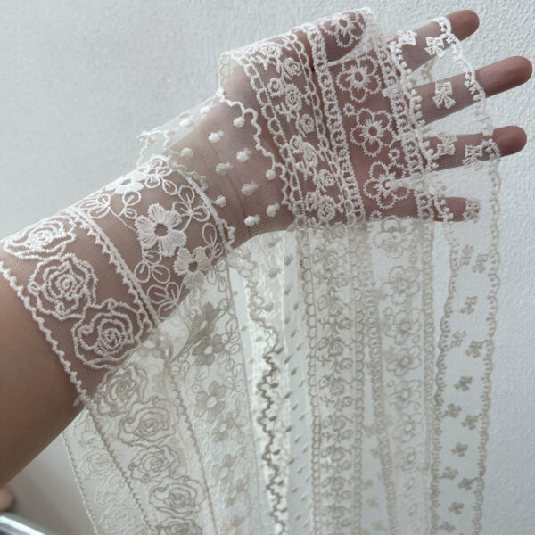 ผ้าพันคอผ้าชีฟองแฟชั่น ลูกไม้โบว์หวาน ผ้าพันคอยาวสไตล์เกาหลี ใส่ได้หลายแบบ ผูกคอ ผูกโบว์ประดับชุดเดรสน่ารัก