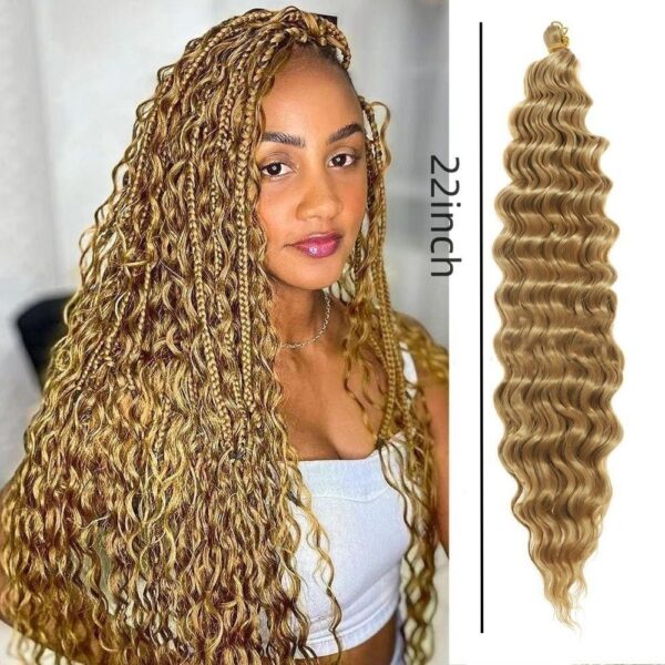 ผมถัก Afro Curly ลอนลึก ดัดสวยธรรมชาติ ต่อผมสังเคราะห์ 22 นิ้ว สไตล์อเมริกันสุดฮิต