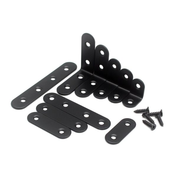 เหล็กฉาก DIY สีดำ หนา 2.0-2.5 มิล สำหรับยึดมุมและสร้างโครงงานต่างๆ มีการเจาะรูใช้งานสะดวก