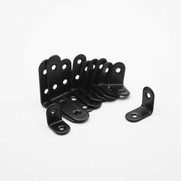 เหล็กฉาก DIY สีดำ หนา 2.0-2.5 มิล สำหรับยึดมุมและสร้างโครงงานต่างๆ มีการเจาะรูใช้งานสะดวก