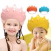 หมวกสระผมเด็ก ปรับขนาดได้ หมวกกันแชมพูเข้าตา หมวกอาบน้ำเด็ก ใช้งานง่ายไม่ระคายเคือง