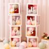 รูปตัวอักษร Happy Birthday DIY กล่องลูกโป่งใส สำหรับตกแต่งบ้าน งานวันเกิด และวันครบรอบ วาเลนไทน์