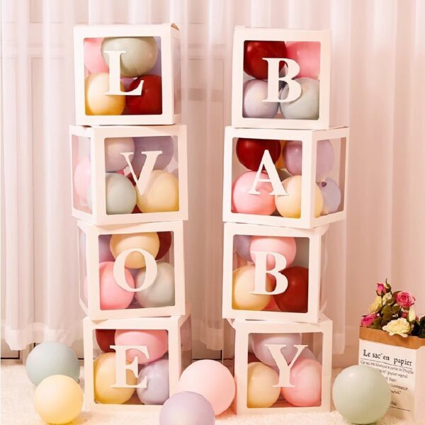 รูปตัวอักษร Happy Birthday DIY กล่องลูกโป่งใส สำหรับตกแต่งบ้าน งานวันเกิด และวันครบรอบ วาเลนไทน์