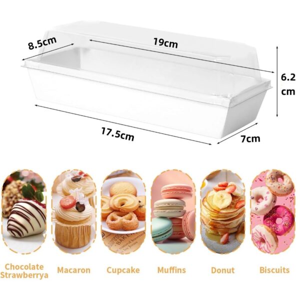 กล่องพลาสติกใสพร้อมฝาปิด กล่องขนม อาหาร ใช้ใส่เค้ก มัฟฟิน ขนมปัง เบเกอรี่ แซนวิช เหมาะสำหรับอาหาร โฮมเมด