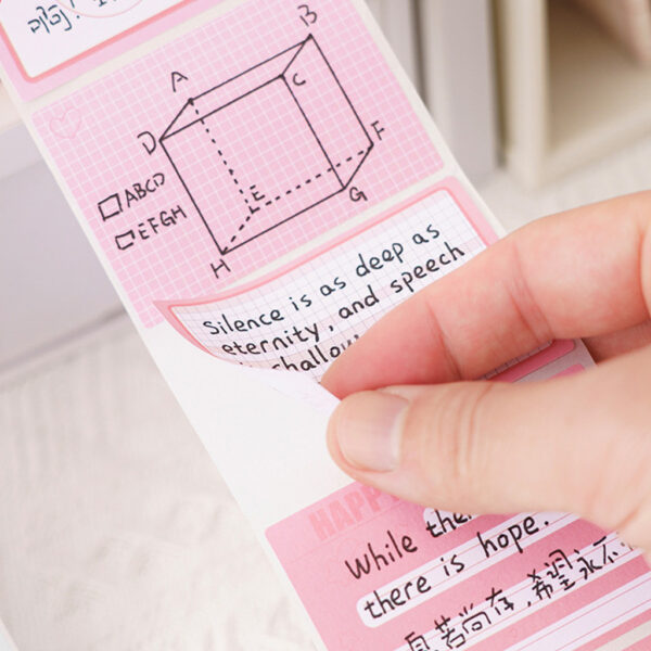 กล่องกระดาษโน้ตม้วน มีกาวในตัว สีพาสเทล สติ๊กเกอร์โน้ตแบบดึง DIY สำหรับจดงาน จดเตือน