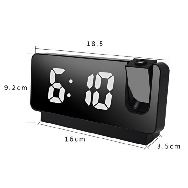 นาฬิกาปลุก LED ดิจิตอล หน้าจอ 8 นิ้ว ตั้งโต๊ะ ชาร์จไฟได้ พร้อมโหมดฉายเวลาในที่มืด