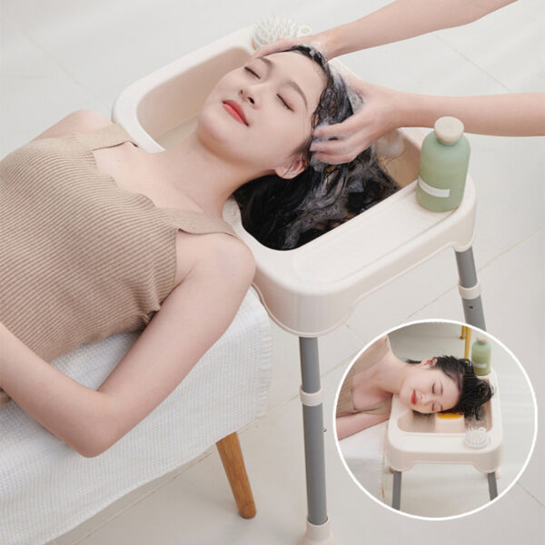 ถาดรองซักผม อ่างสระผมผู้ป่วยพร้อมท่อระบายน้ำ รองรับผู้สูงอายุ ใช้งานง่าย น้ำหนักเบา สำหรับดูแลผู้ป่วยติดเตียง