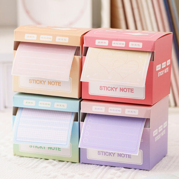 กล่องกระดาษโน้ตม้วน มีกาวในตัว สีพาสเทล สติ๊กเกอร์โน้ตแบบดึง DIY สำหรับจดงาน จดเตือน