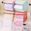 กล่องกระดาษโน้ตม้วน มีกาวในตัว สีพาสเทล สติ๊กเกอร์โน้ตแบบดึง DIY สำหรับจดงาน จดเตือน
