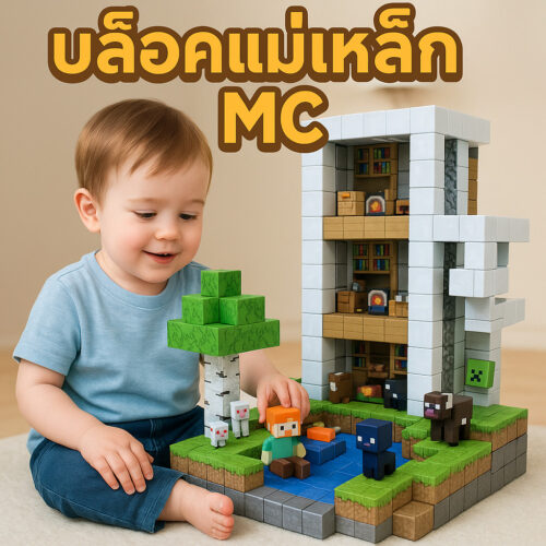 ของเล่นตัวต่อแม่เหล็กเสริมพัฒนาการ พร้อมตุ๊กตา ฝึกสมาธิ เสริมไอคิว สร้างบ้านเมืองตามจินตนาการ