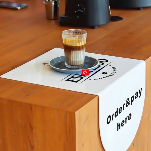 ป้ายตั้งหน้าเคาน์เตอร์ ORDER & PAY HERE ดีไซน์เรียบง่าย เหมาะร้านกาแฟ ร้านอาหาร เพิ่มความเป็นระเบียบ