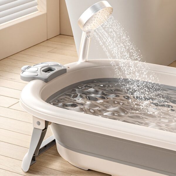 อ่างอาบน้ำเด็กพับเก็บได้ อ่างเปลทารก กันลื่น ปลอดภัย ดีไซน์เรียบ ใช้งานสะดวก จัดเก็บง่าย