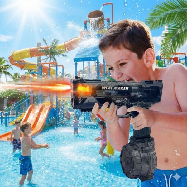 ปืนฉีดน้ำไฟฟ้าดีไซน์เท่ ยิงไกลต่อเนื่อง จุเยอะ เล่นสนุกคลายร้อน เหมาะสำหรับเด็กในวันสงกรานต์