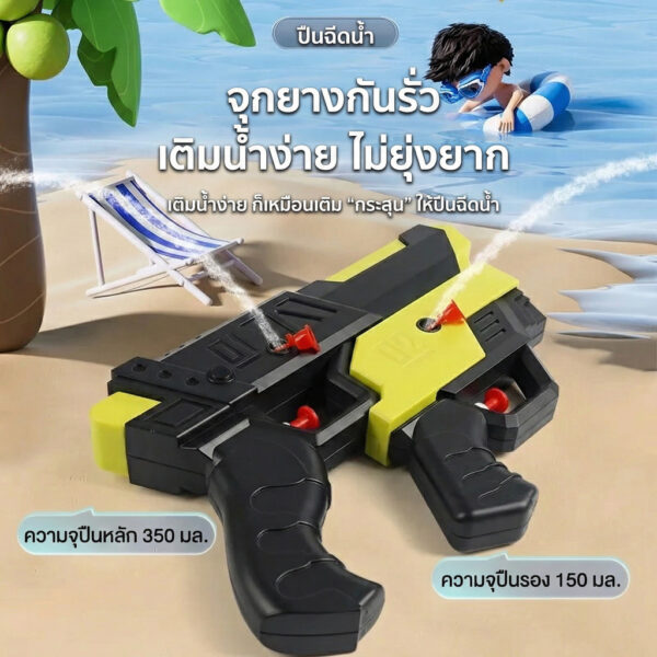 ปืนฉีดน้ำสงกรานต์ รุ่นใหม่ 2 ปืนในชุดเดียว ยิงไกล แรงดี วัสดุ ABS ปลอดภัยต่อเด็ก เล่นน้ำสนุกช่วงหน้าร้อน