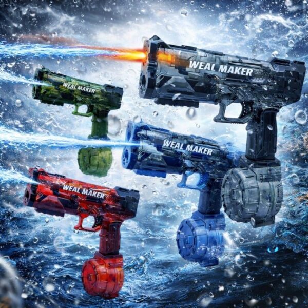 ปืนฉีดน้ำไฟฟ้าดีไซน์เท่ ยิงไกลต่อเนื่อง จุเยอะ เล่นสนุกคลายร้อน เหมาะสำหรับเด็กในวันสงกรานต์