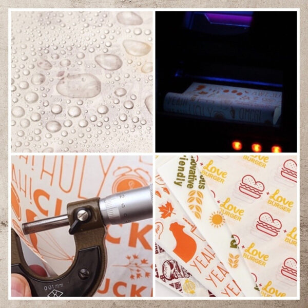 กระดาษห่อแฮมเบอร์เกอร์และแซนด์วิช 100 แผ่น/แพ็ค เกรดอาหาร ปลอดภัย เหมาะร้านอาหาร คาเฟ่ เดลิเวอรี่