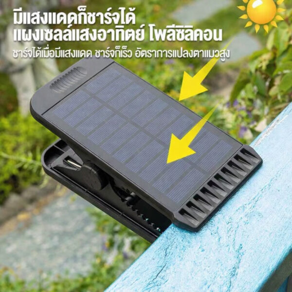 ไฟหนีบโซล่าเซลล์ MN-21 แสงสีขาว ระบบเซ็นเซอร์กลางคืน เปิดเองอัตโนมัติ ติดตั้งง่าย ประหยัดไฟ ไม่ต้องใช้ปลั๊ก