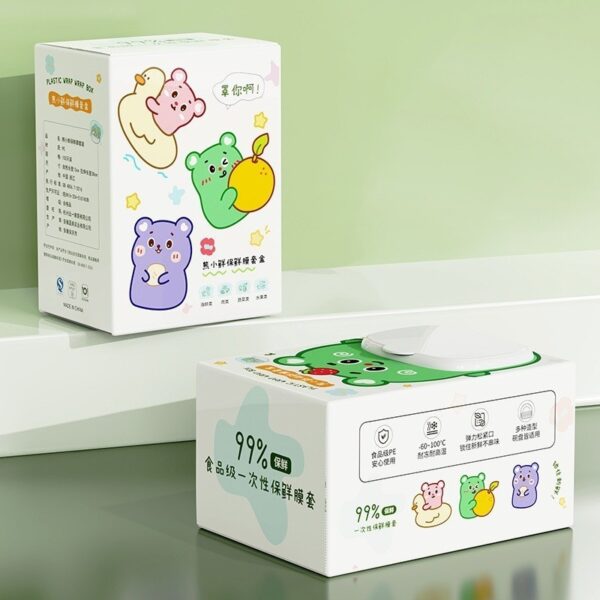 แรปครอบอาหาร 100 ชิ้น/แพ็ค ถุงครอบจานแบบดึงจากกล่อง ติดผนังได้ ใช้งานง่าย ไม่ต้องเจาะรู อเนกประสงค์