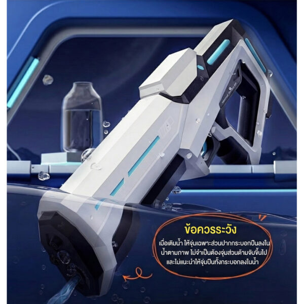 ปืนฉีดน้ำไฟฟ้า สงกรานต์ รุ่นดูดน้ำอัตโนมัติ ยิงระยะไกลพิเศษ พลังแรง เล่นน้ำต่อเนื่อง ไม่ต้องเติมบ่อย