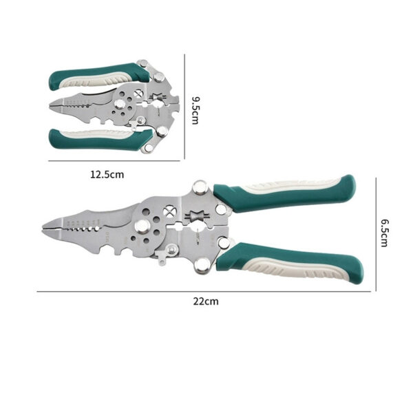 คีมปอกสายไฟ 18in1 รุ่นอัปเกรด ตัดสาย ปอกสาย ย้ำหัวสายไฟได้ แข็งแรง ทนทาน เหมาะสำหรับช่างไฟมืออาชีพ