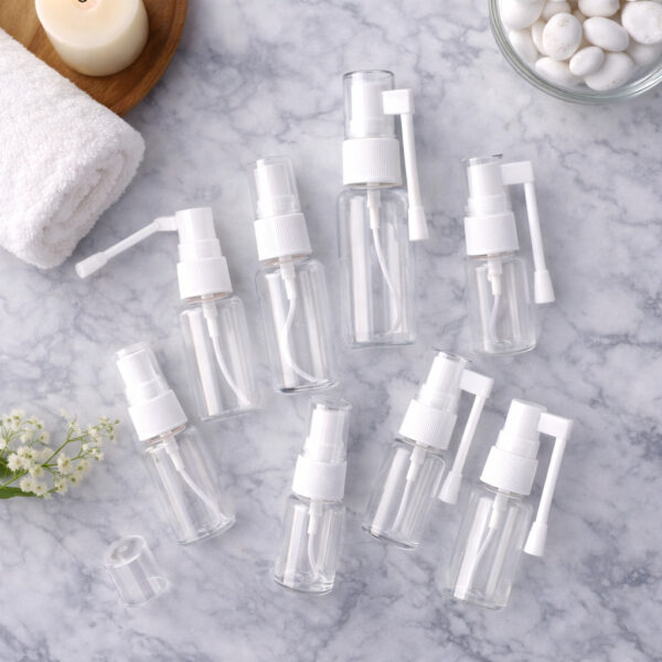 ขวดสเปรย์หมุนได้ 360° แบบก้านยาว ใส 10ml-30ml ขวดเปล่าแบ่งใส่ยา สเปรย์ช่องปาก น้ำหอม แอลกอฮอล์ พกพาง่าย