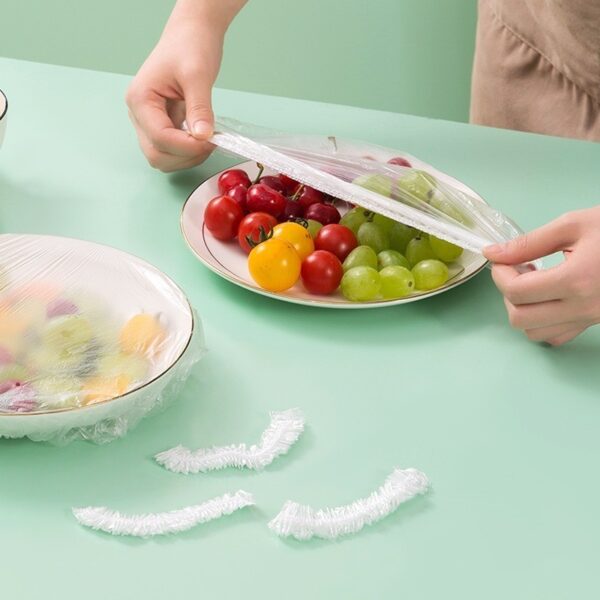 แรปครอบอาหาร 100 ชิ้น/แพ็ค ถุงครอบจานแบบดึงจากกล่อง ติดผนังได้ ใช้งานง่าย ไม่ต้องเจาะรู อเนกประสงค์