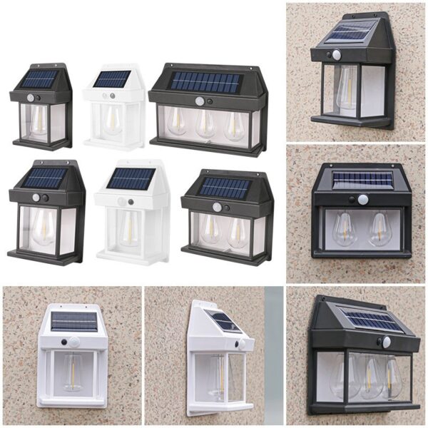 ไฟติดผนังโซล่าเซลล์ รุ่น 888 แสงวอมไวท์ เซ็นเซอร์ตรวจจับความเคลื่อนไหว เปิดปิดอัตโนมัติ เหมาะติดรั้วบ้าน