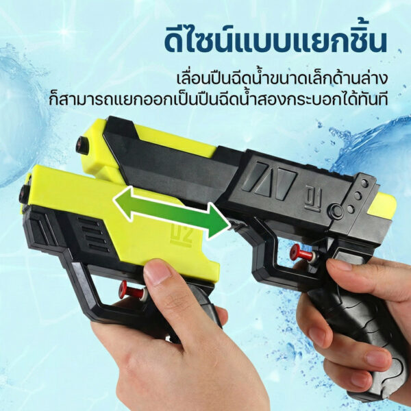 ปืนฉีดน้ำสงกรานต์ รุ่นใหม่ 2 ปืนในชุดเดียว ยิงไกล แรงดี วัสดุ ABS ปลอดภัยต่อเด็ก เล่นน้ำสนุกช่วงหน้าร้อน