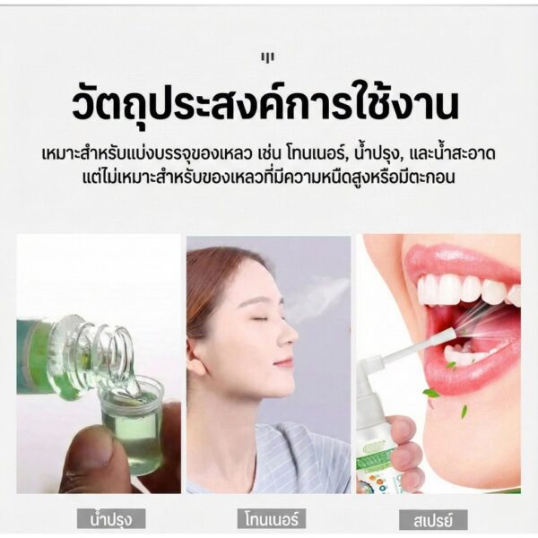 ขวดสเปรย์หมุนได้ 360° แบบก้านยาว ใส 10ml-30ml ขวดเปล่าแบ่งใส่ยา สเปรย์ช่องปาก น้ำหอม แอลกอฮอล์ พกพาง่าย