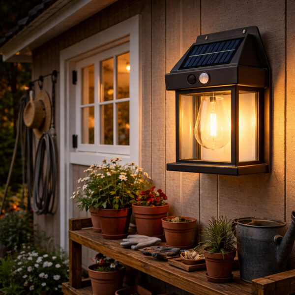 ไฟติดผนังโซล่าเซลล์ รุ่น 888 แสงวอมไวท์ เซ็นเซอร์ตรวจจับความเคลื่อนไหว เปิดปิดอัตโนมัติ เหมาะติดรั้วบ้าน