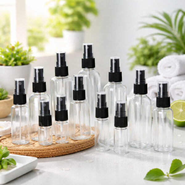 ขวดสเปรย์ PET สีดำ 100ml หัวพ่นละอองละเอียด ขวดเปล่าใส่แอลกอฮอล์ น้ำยา น้ำหอม แข็งแรง พกพาง่าย