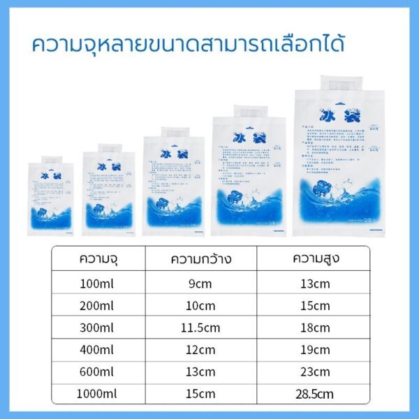 ice pack ถุงเจลแช่เย็น 1 ชุด 25 ซอง ใช้กับกล่องเก็บความเย็น ส่งอาหาร นมแม่ ยาแช่เย็น