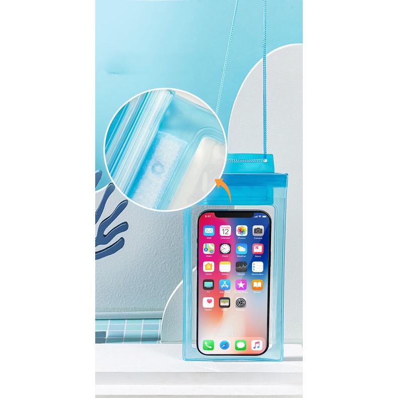ส่งเร็ว 7฿ ซองกันน้ำมือถือ ซองกันน้ำ โทรศัพท์ กระเป๋ากันน้ำ 4ชั้น คล้องถ่ายรูปทัสกรีนได้ สงกรานต์ ไอโฟนนา tiphone